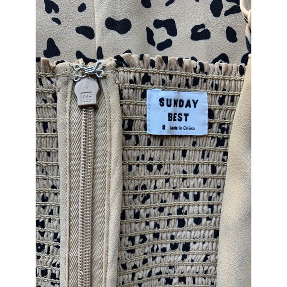 Size 8, Sunday Best, nude leopard print dress 🐆 - Picture 9 of 13